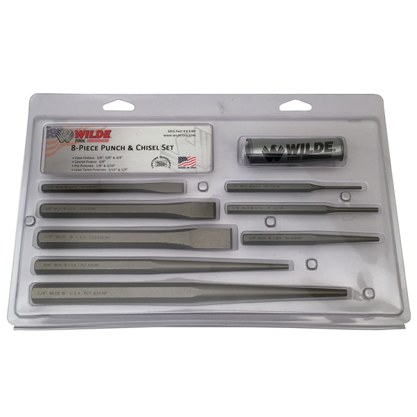 Wilde 8-PIECE PUNCH & CHISEL SET-VINYL POUCH-CARD CLAM K 8.NP/CC